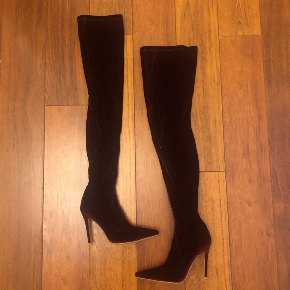 Burgundy Thigh High boots